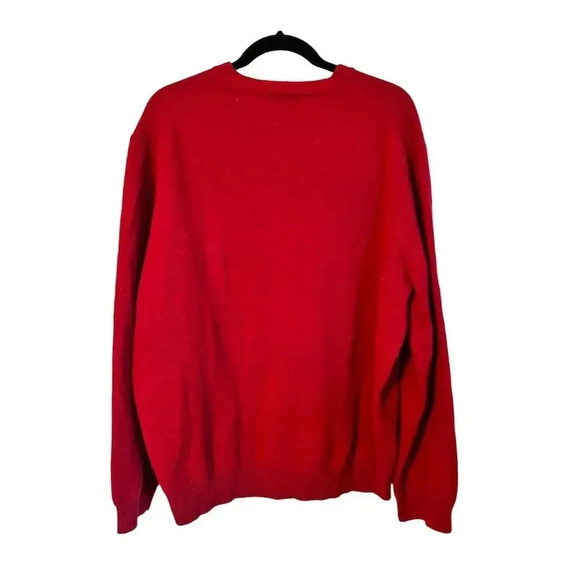 Club Room Men's XL Red 100% Wool V-Neck Pullover Sweater - Picture 2 of 7